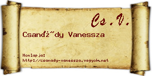 Csanády Vanessza névjegykártya